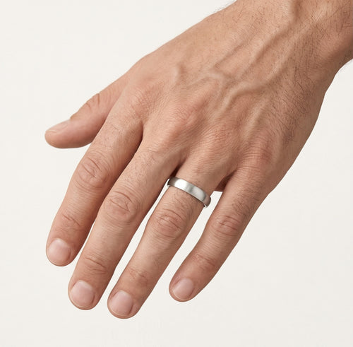 Alliance classique en or blanc mat