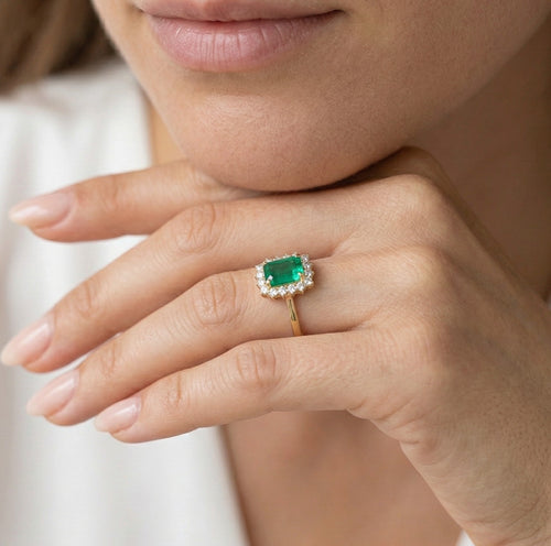 Královský diamantový prsten emerald
