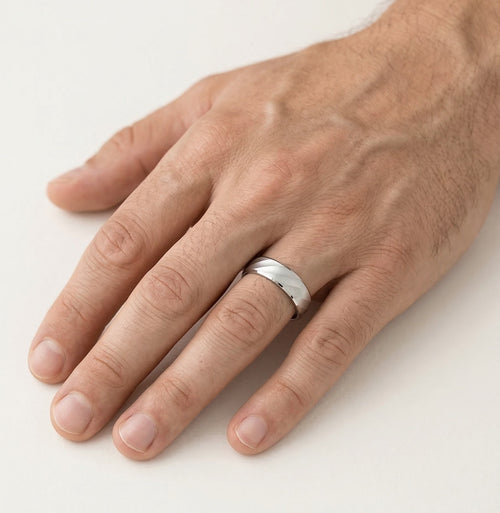 Matte finish white gold wedding ring