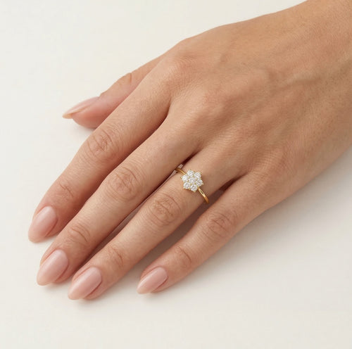 Gleaming radiance Gelbgold Zirkonia Ring