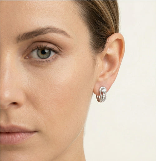 Wave diamond earrings