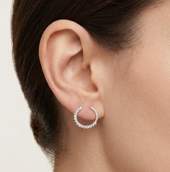 Sterling-Silber Olivenzweig Tropf-Ohringe