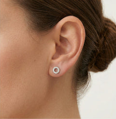 Diamantové kruhové náušnice ze žlutého zlata