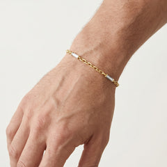 Dvoubarevný zlatý náramek pro muže