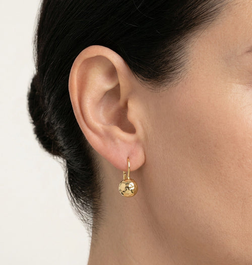 Pendientes de oro media bola