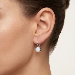 Unique solitaire opal drop earrings for women