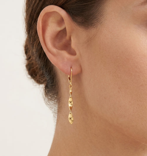 Gold Dangle Spiral Earrings