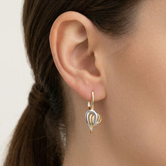 Abstract lines gold earrings