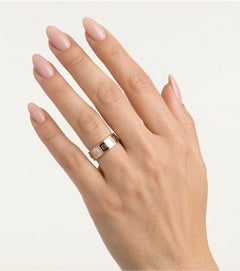 Roségold Ehering mit Rhodium-Quadraten