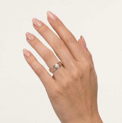 Bague de mariage en or blanc et rose