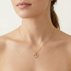 One side cubic zirconia heart pendant