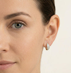 Wave gold cubic zirconia earrings