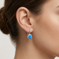 Royal soft blue opal earrings