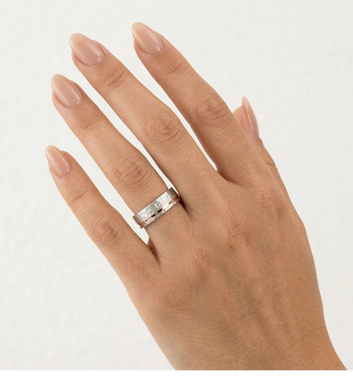 Roségold- und Weißgold-Ehering