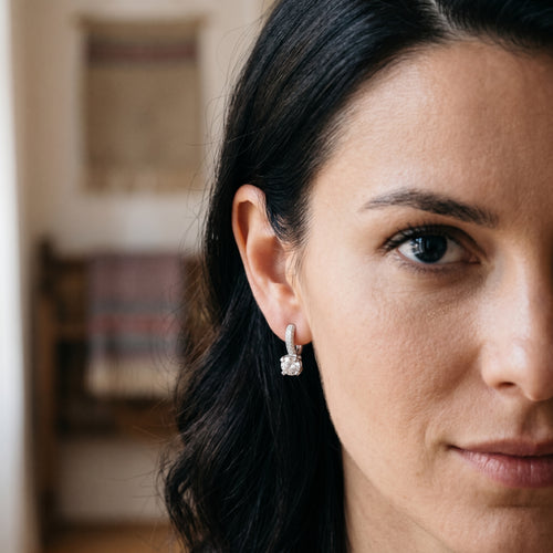 Pendientes de lujo con diamantes en oro blanco