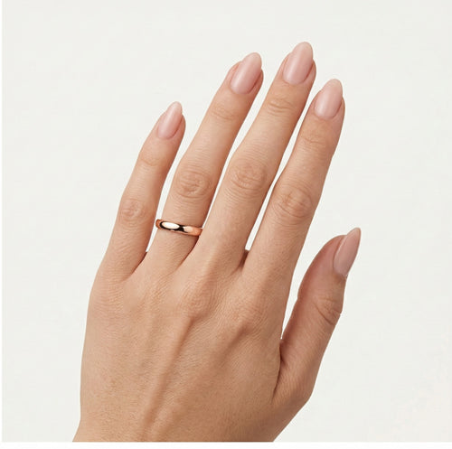 High polished rose gold wedding ring