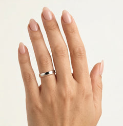 Anillo de boda de oro rosa y blanco