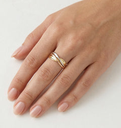 Tri color gold rolling ring