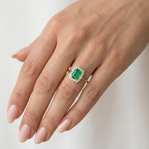 Königlicher Smaragd-Diamant-Ring