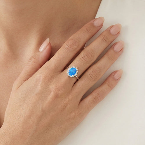 Prsten s královským modrým opálem