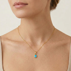 Klasický přívěsek modrý opál