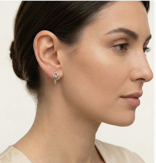 Abstract lines gold earrings