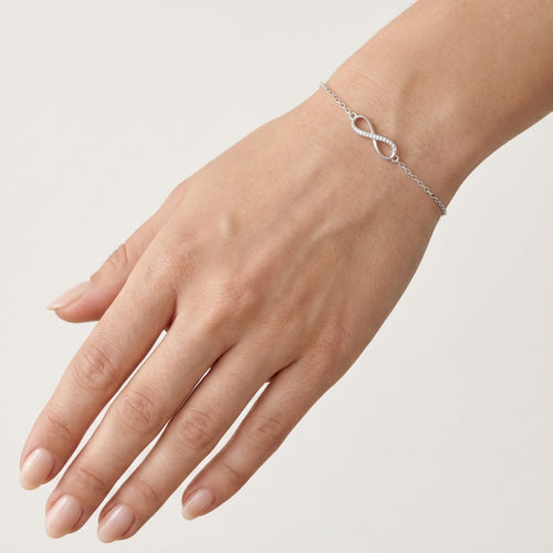 Unendlichkeitsarmband mit Anhänger aus Sterlingsilber