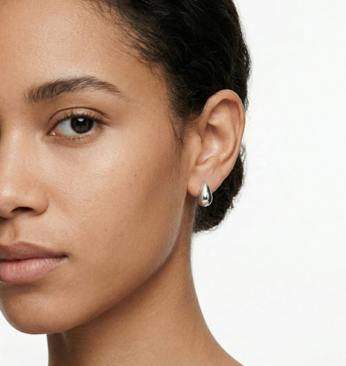 Elegante Sterling-Silber-Tropfenohrringe