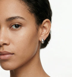 Elegant sterling silver teardrop earrings