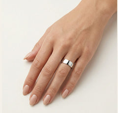 Dicker klassischer Weißgoldring