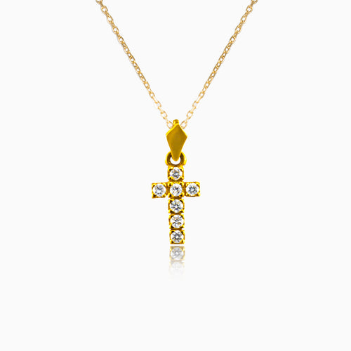 Malý zlatý křížek s diamanty