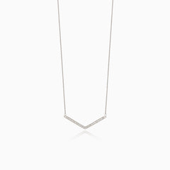 V-förmige Goldkette mit Diamanten