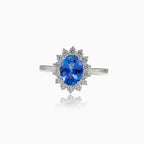 Prsten s tanzanitem a diamanty