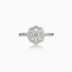 Diamond ring in shape of flower