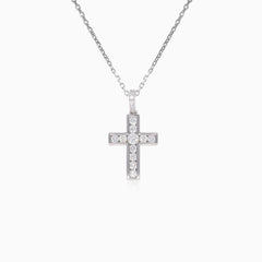 Cross with one row of diamonds