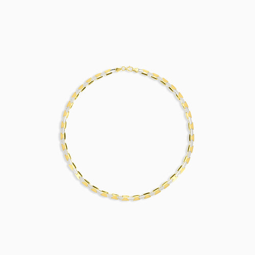 Elegantes Bicolor-Halskette mit Karabinerverschluss