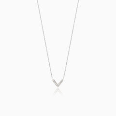 V-förmige Halskette mit Diamanten