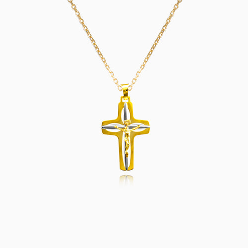 Kombiniertes Goldkreuz mit Jesus