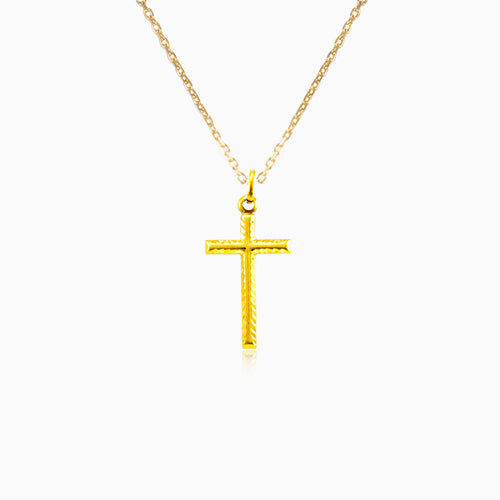 Gold cross with pattern