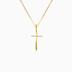 Elegantes, verdrehtes Kreuz mit Zirkonia