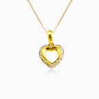 Gold heart with cubic zirconia