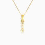 Pendentif en or de la lettre "I" avec zircons