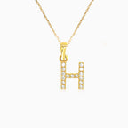 Pendentif en or de la lettre "H" avec zircons
