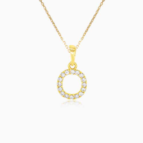 Gold-Anhänger mit dem Buchstaben "O" und Zirkonias