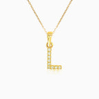 Pendentif en or de la lettre "L" avec zircons