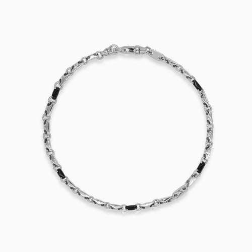 Keramik Weißgold-Rauten-Links-Armband