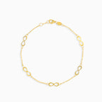 schlichtes goldarmband mit mehrfach-unendlichkeitsmuster