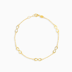 schlichtes goldarmband mit mehrfach-unendlichkeitsmuster