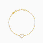 Gold bracelet with one heart