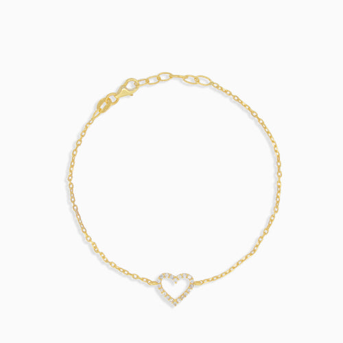 Gold bracelet with one heart